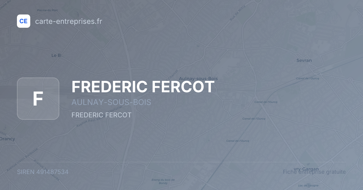 FREDERIC FERCOT — 491487534 — fiche entreprise