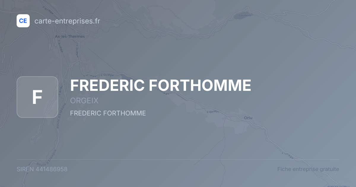 FREDERIC FORTHOMME — 441486958 — fiche entreprise