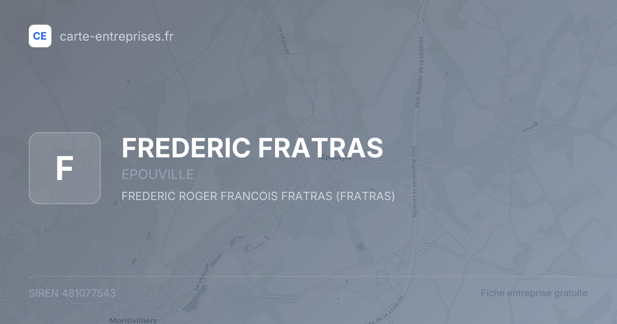 FREDERIC FRATRAS — 481077543 — fiche entreprise