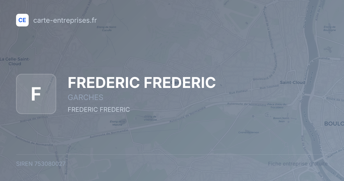 FREDERIC FREDERIC — 753080027 — fiche entreprise