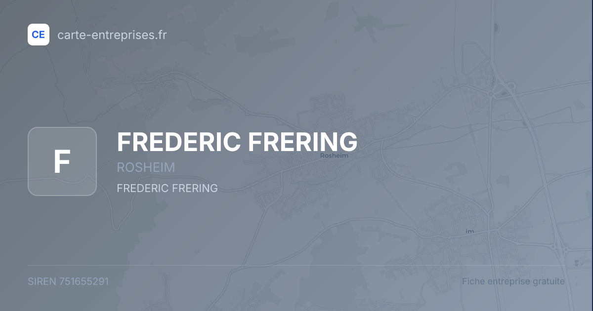 FREDERIC FRERING — 751655291 — fiche entreprise