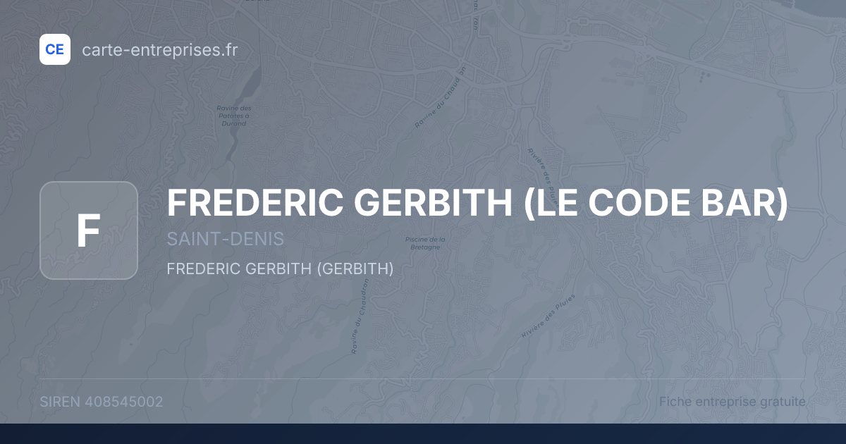 FREDERIC GERBITH (LE CODE BAR) — 408545002 — fiche entreprise