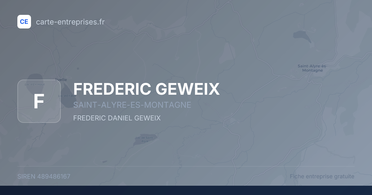 FREDERIC GEWEIX — 489486167 — fiche entreprise