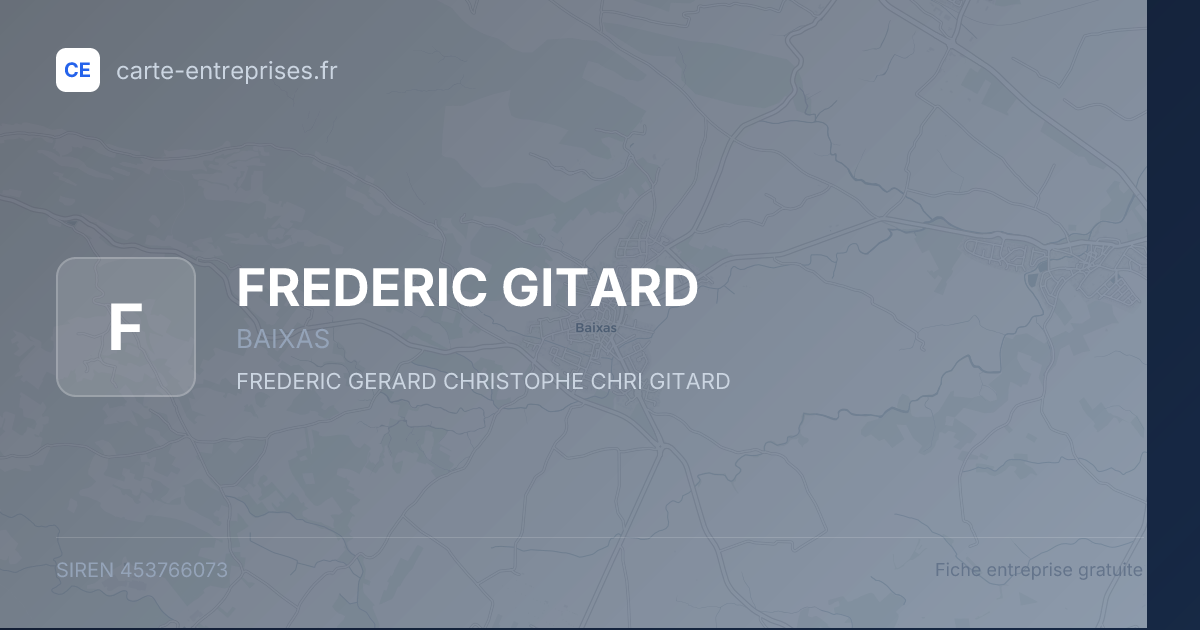 FREDERIC GITARD — 453766073 — fiche entreprise