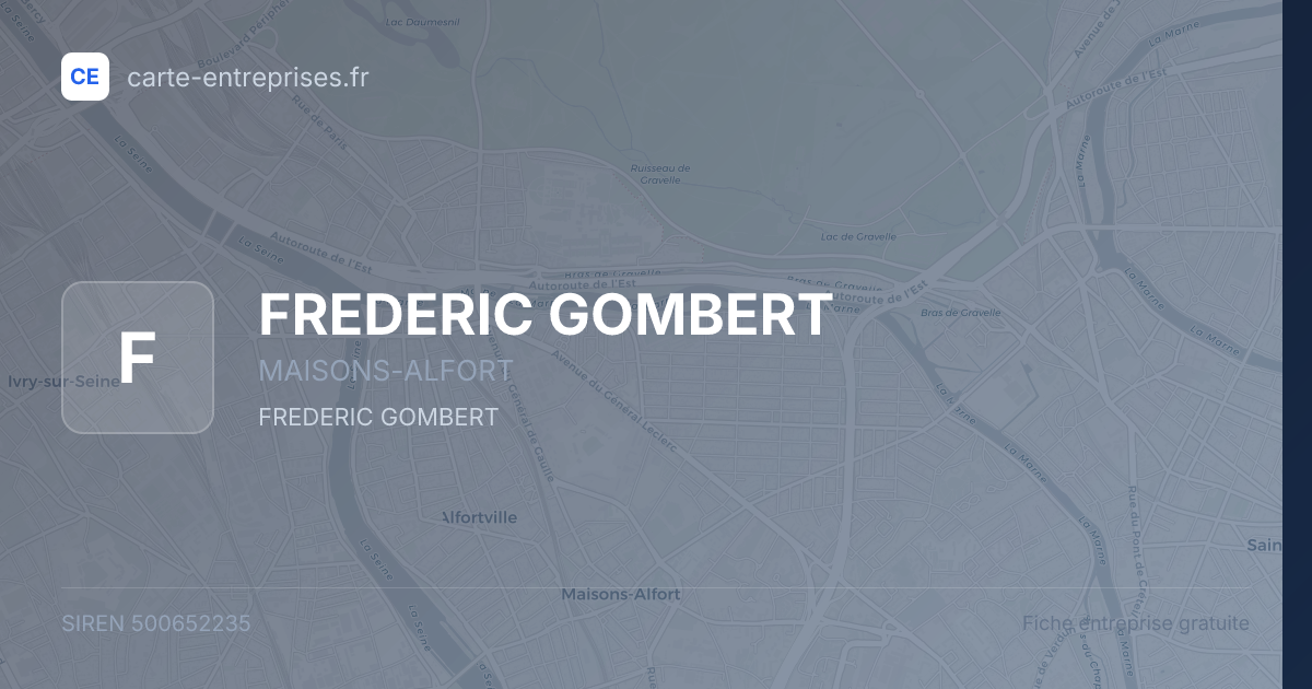 FREDERIC GOMBERT — 500652235 — fiche entreprise