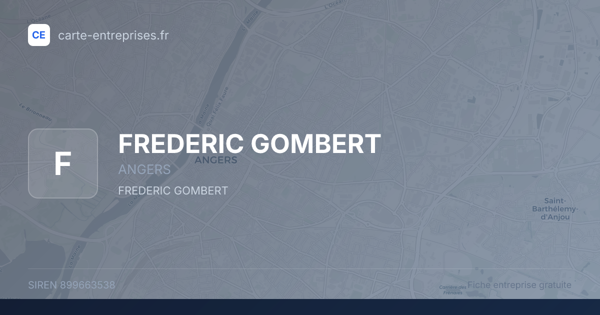 FREDERIC GOMBERT — 899663538 — fiche entreprise