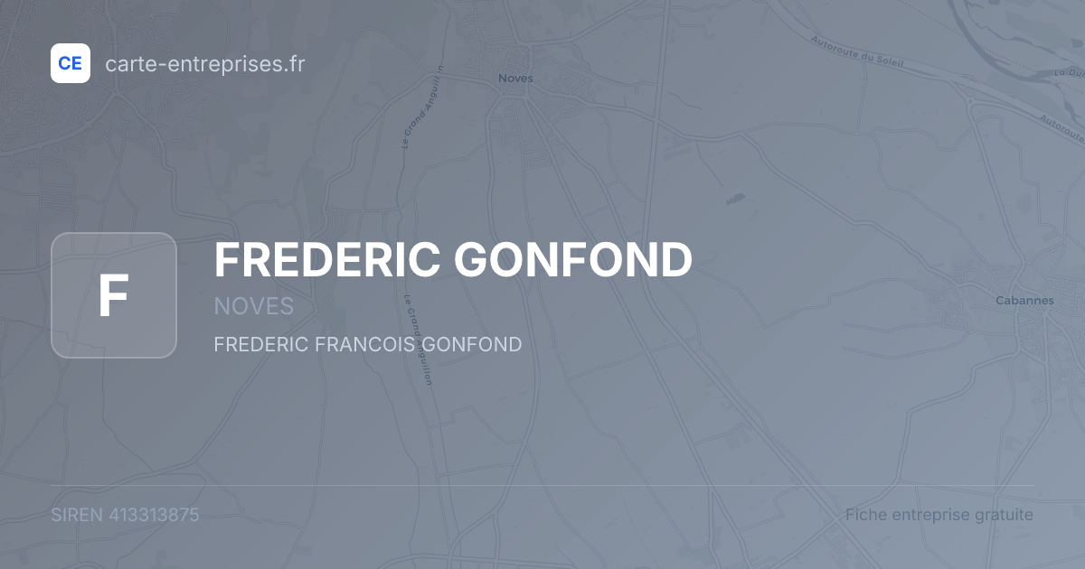 FREDERIC GONFOND — 413313875 — fiche entreprise