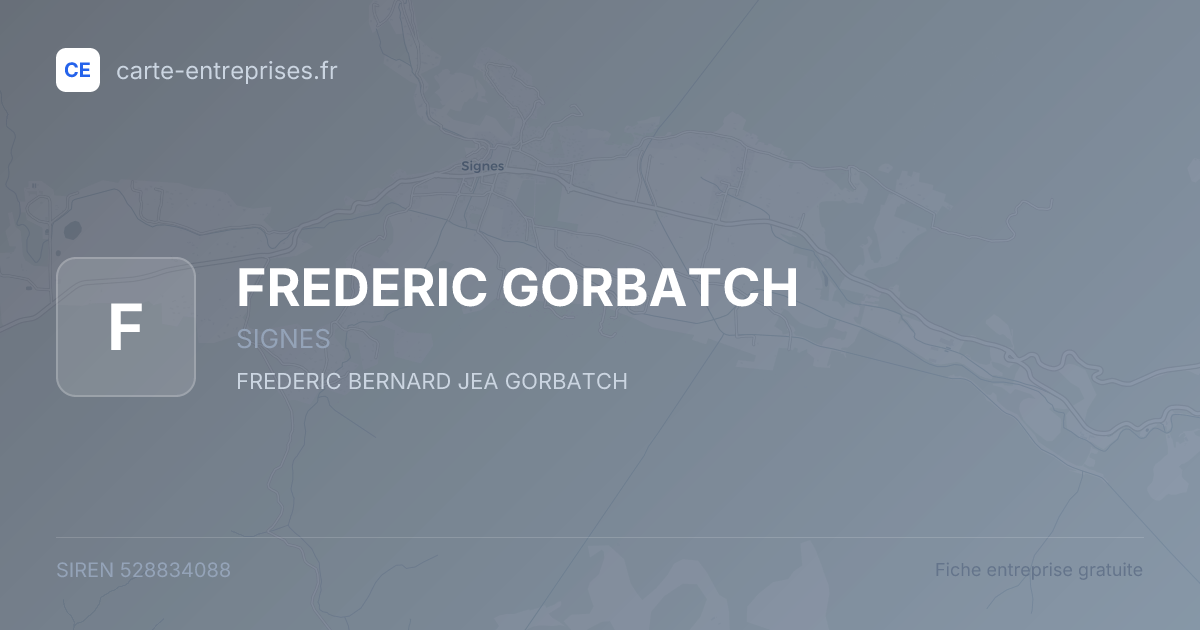 FREDERIC GORBATCH — 528834088 — fiche entreprise