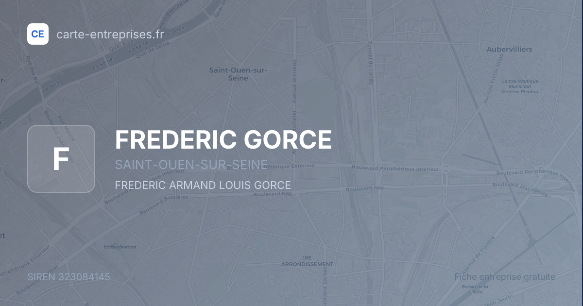 FREDERIC GORCE — 323084145 — fiche entreprise