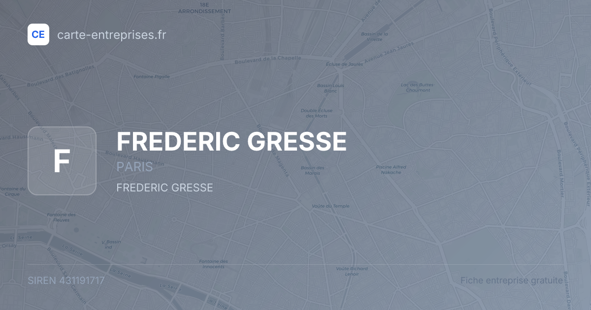FREDERIC GRESSE — 431191717 — fiche entreprise