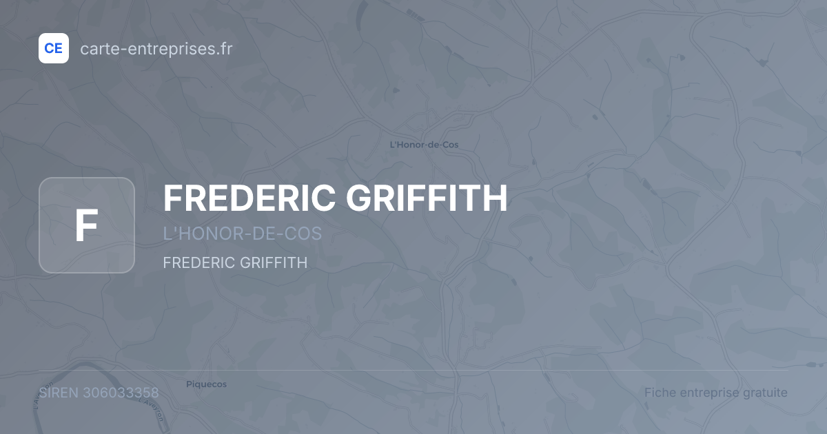 FREDERIC GRIFFITH — 306033358 — fiche entreprise
