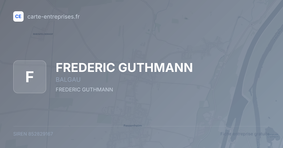 FREDERIC GUTHMANN — 852829167 — fiche entreprise