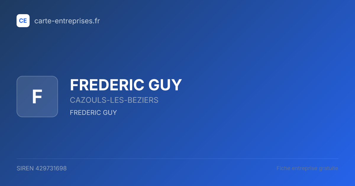 FREDERIC GUY — 429731698 — fiche entreprise