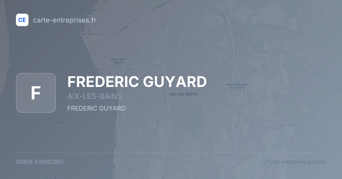 FREDERIC GUYARD — 419962907 — fiche entreprise