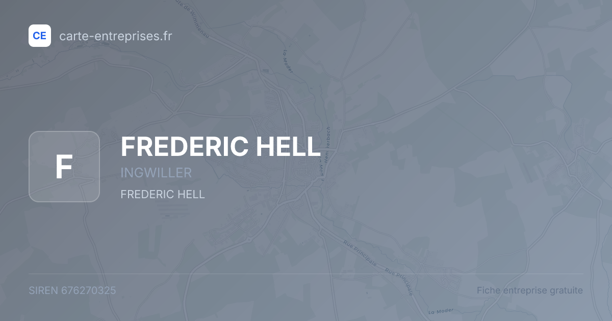 FREDERIC HELL — 676270325 — fiche entreprise
