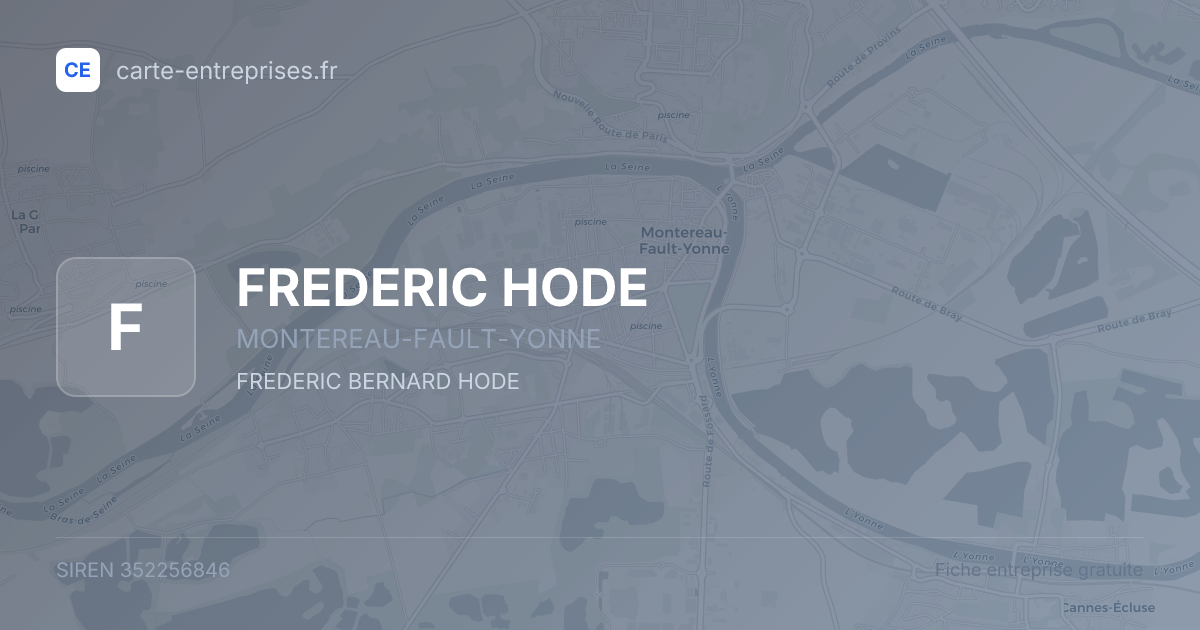 FREDERIC HODE — 352256846 — fiche entreprise