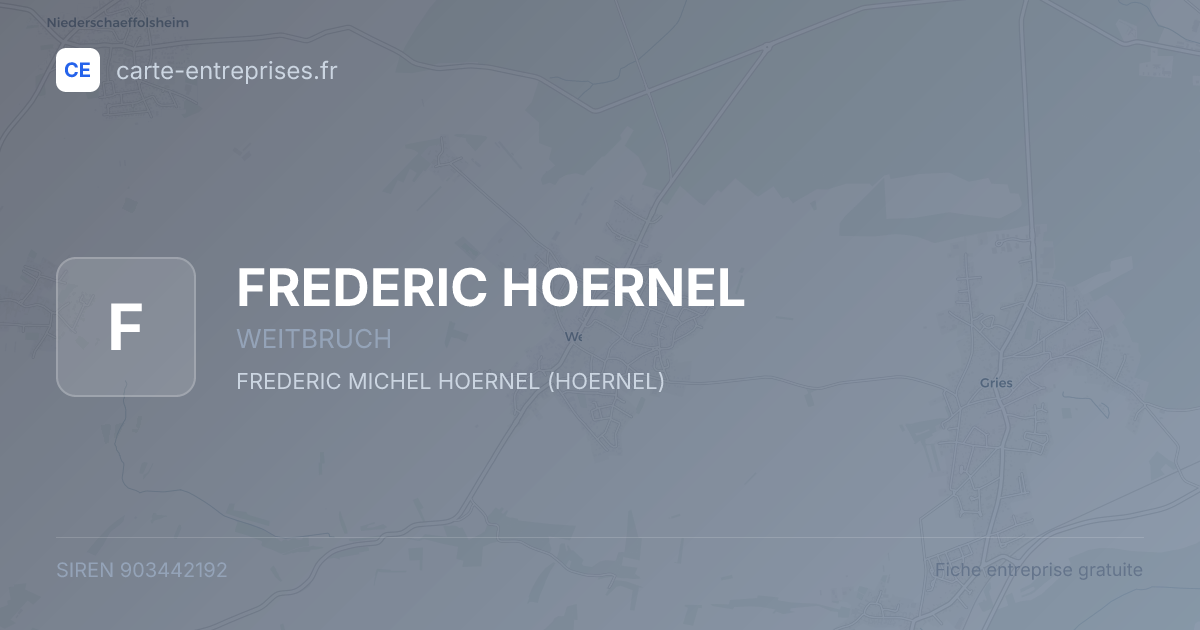 FREDERIC HOERNEL — 903442192 — fiche entreprise