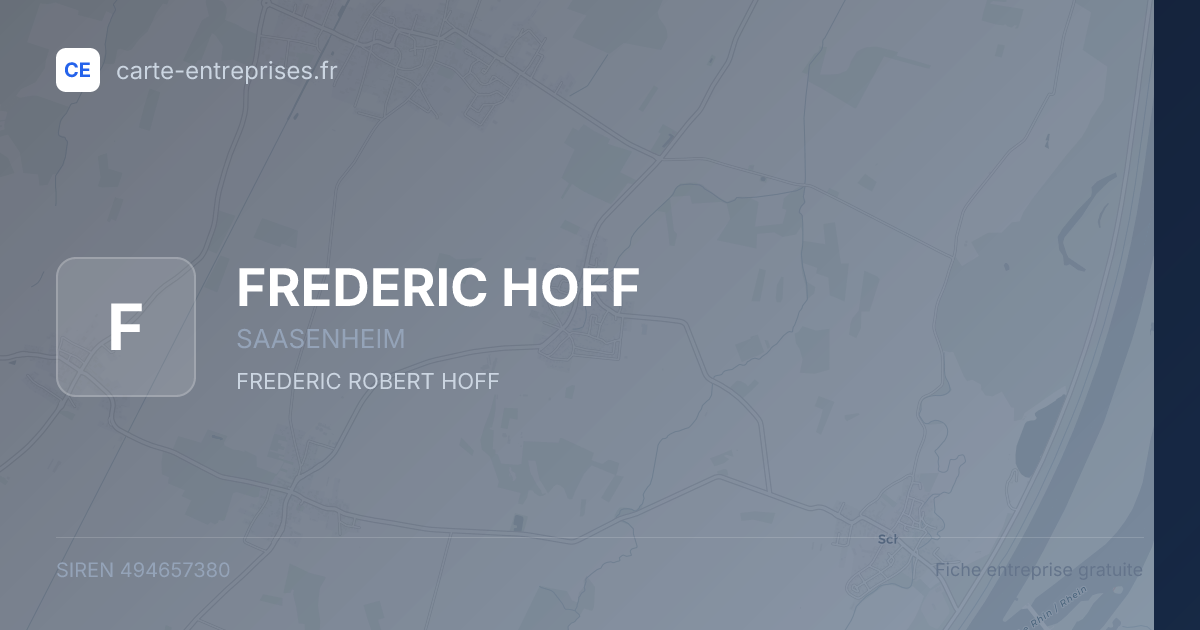 FREDERIC HOFF — 494657380 — fiche entreprise