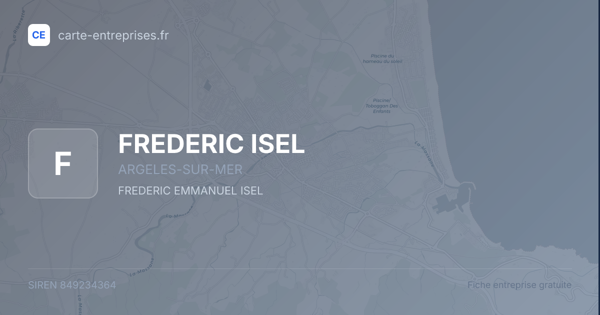FREDERIC ISEL — 849234364 — fiche entreprise