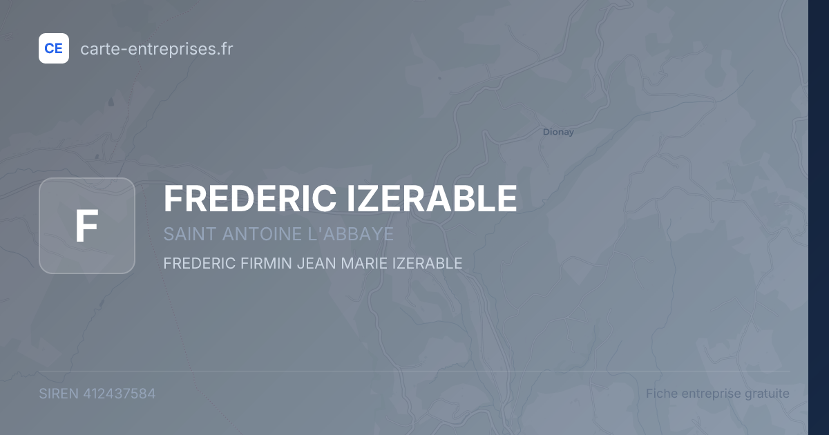 FREDERIC IZERABLE — 412437584 — fiche entreprise