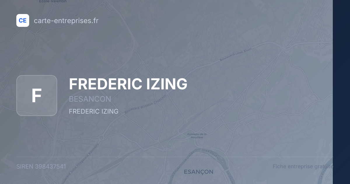 FREDERIC IZING — 398437541 — fiche entreprise