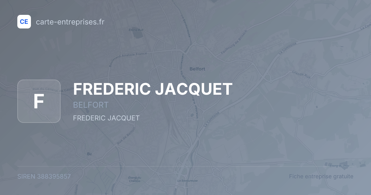 FREDERIC JACQUET — 388395857 — fiche entreprise