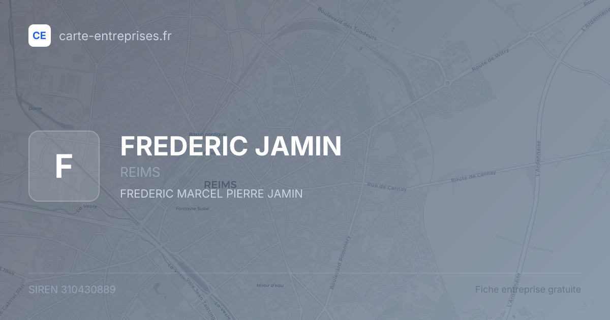 FREDERIC JAMIN — 310430889 — fiche entreprise