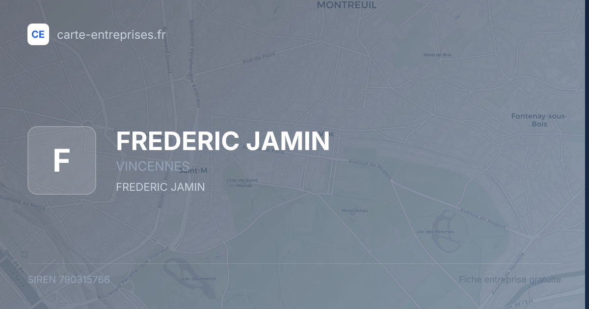 FREDERIC JAMIN — 790315766 — fiche entreprise