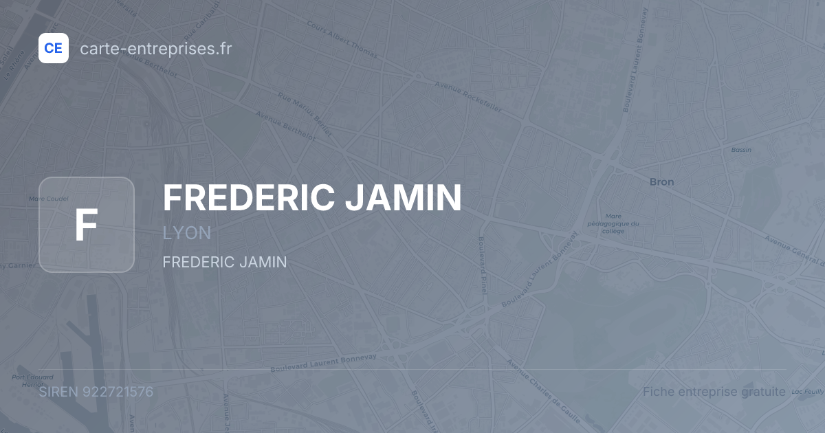 FREDERIC JAMIN — 922721576 — fiche entreprise