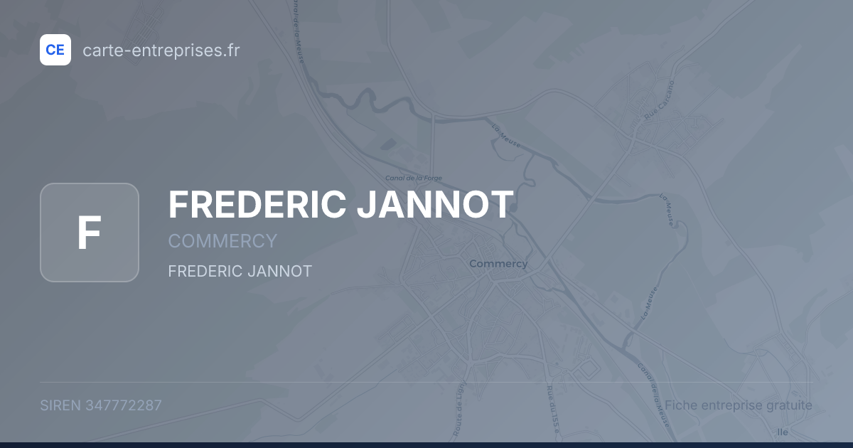 FREDERIC JANNOT — 347772287 — fiche entreprise