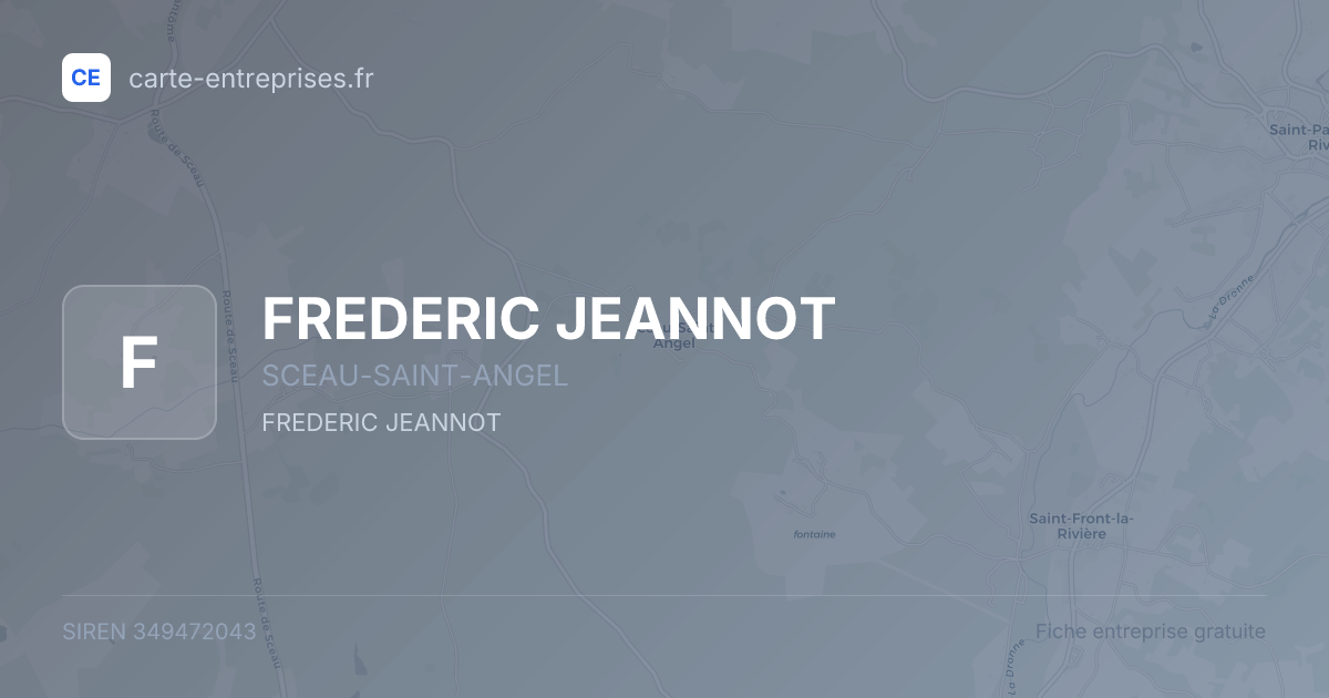 FREDERIC JEANNOT — 349472043 — fiche entreprise