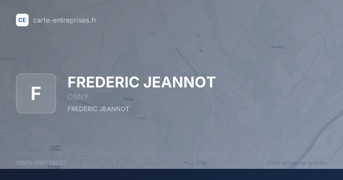 FREDERIC JEANNOT — 888730652 — fiche entreprise