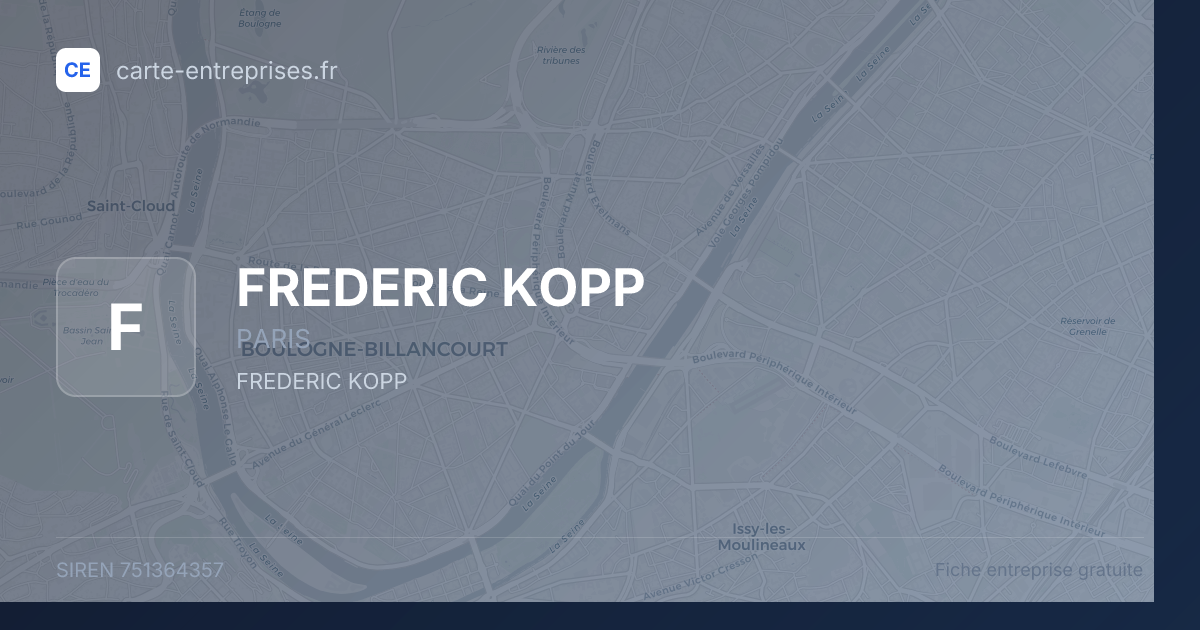 FREDERIC KOPP — 751364357 — fiche entreprise