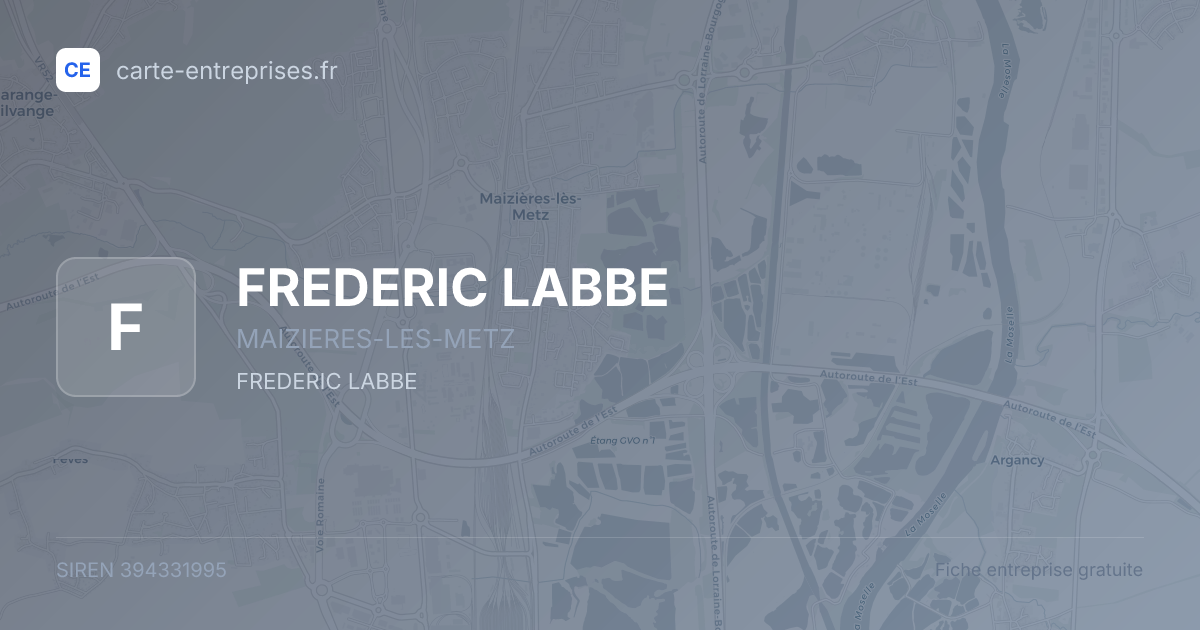 FREDERIC LABBE — 394331995 — fiche entreprise