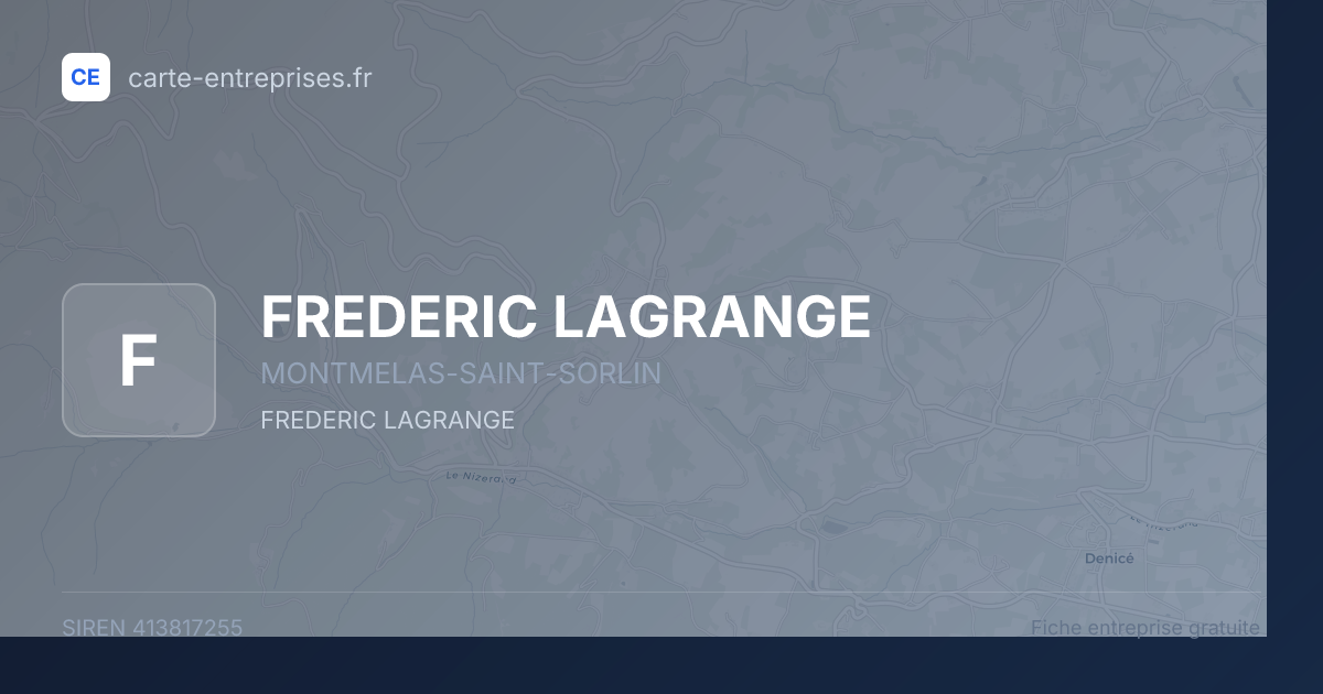 FREDERIC LAGRANGE — 413817255 — fiche entreprise