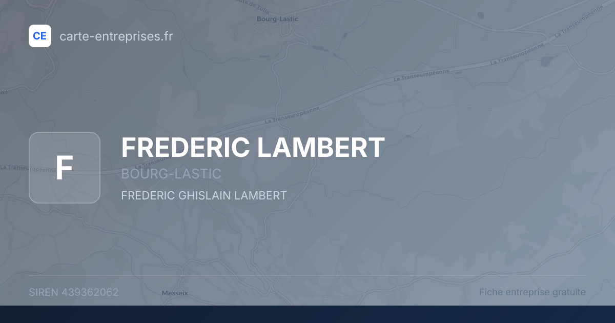 FREDERIC LAMBERT — 439362062 — fiche entreprise