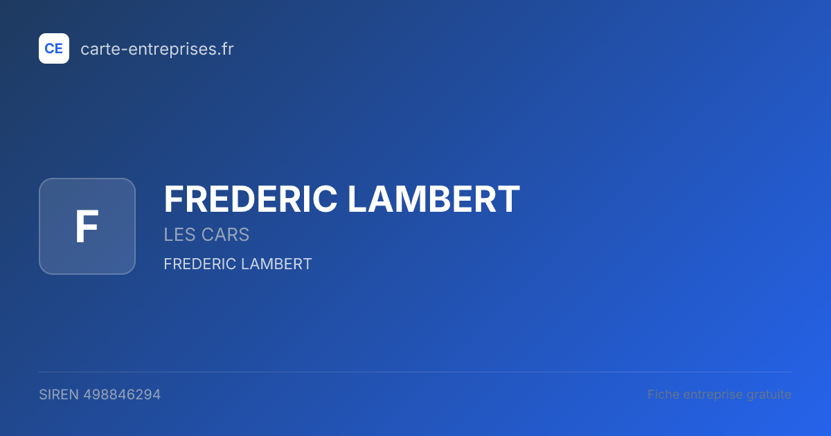 FREDERIC LAMBERT — 498846294 — fiche entreprise