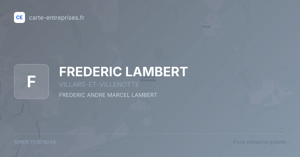 FREDERIC LAMBERT — 751978248 — fiche entreprise