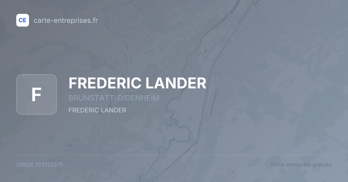 FREDERIC LANDER — 751313875 — fiche entreprise
