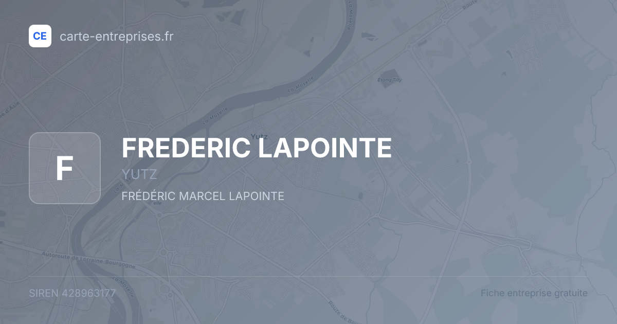 FREDERIC LAPOINTE — 428963177 — fiche entreprise
