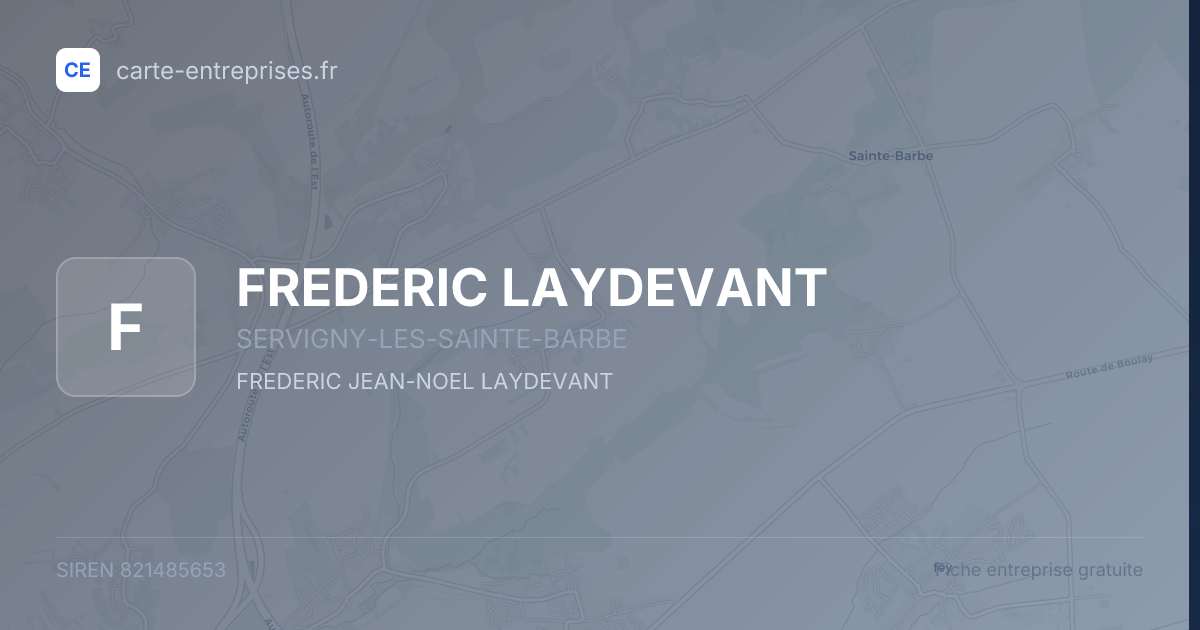 FREDERIC LAYDEVANT — 821485653 — fiche entreprise