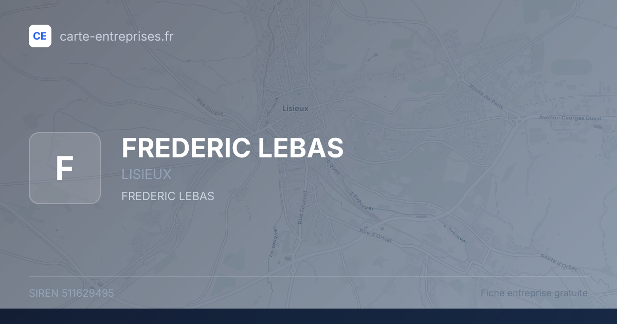 FREDERIC LEBAS — 511629495 — fiche entreprise
