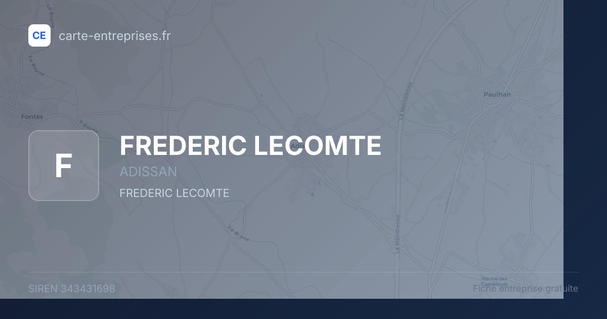 FREDERIC LECOMTE — 343431698 — fiche entreprise
