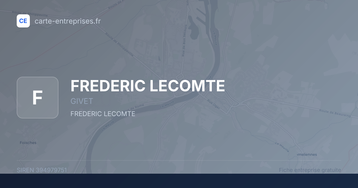 FREDERIC LECOMTE — 394979751 — fiche entreprise