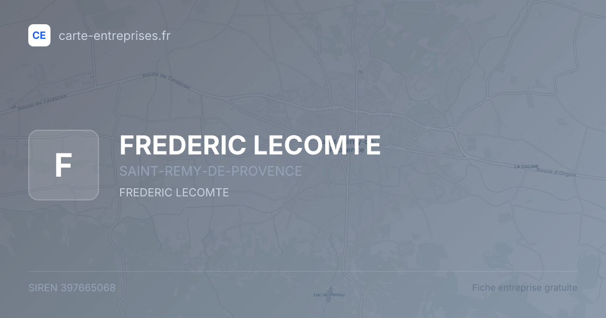 FREDERIC LECOMTE — 397665068 — fiche entreprise