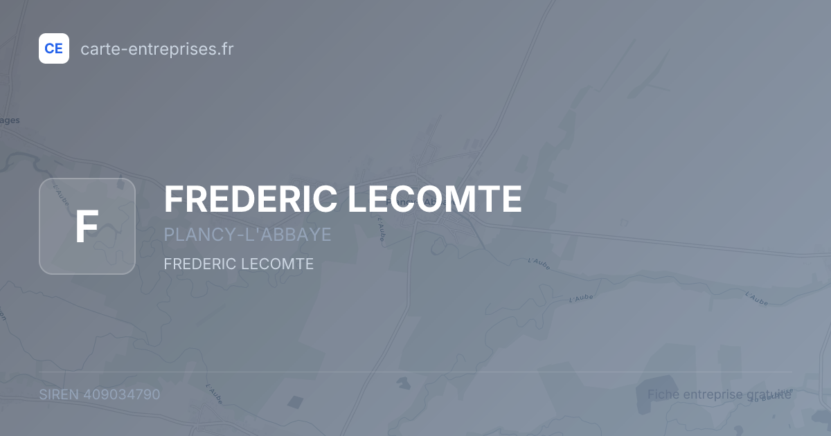 FREDERIC LECOMTE — 409034790 — fiche entreprise