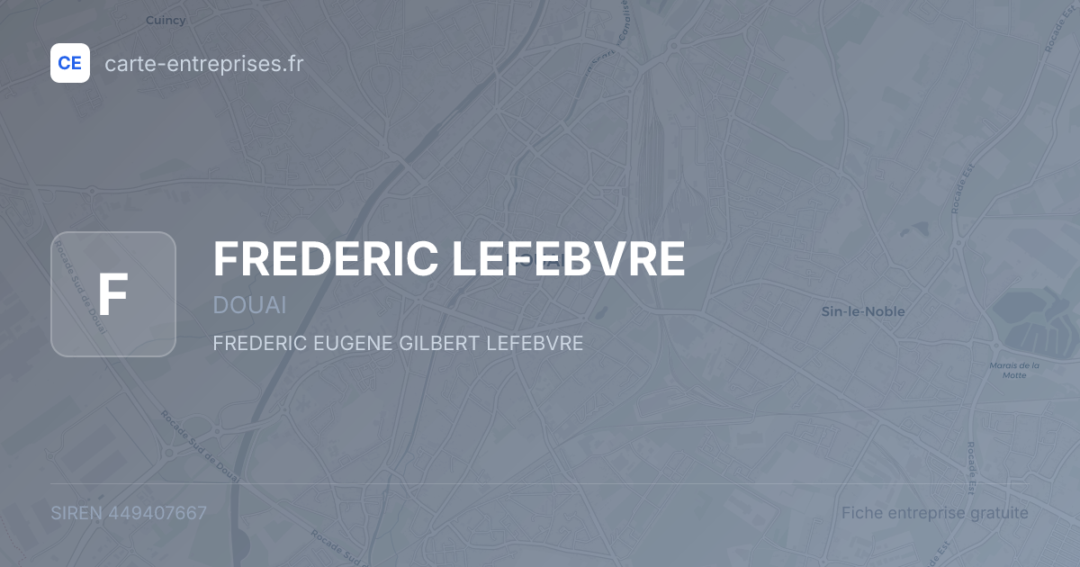 FREDERIC LEFEBVRE — 449407667 — fiche entreprise