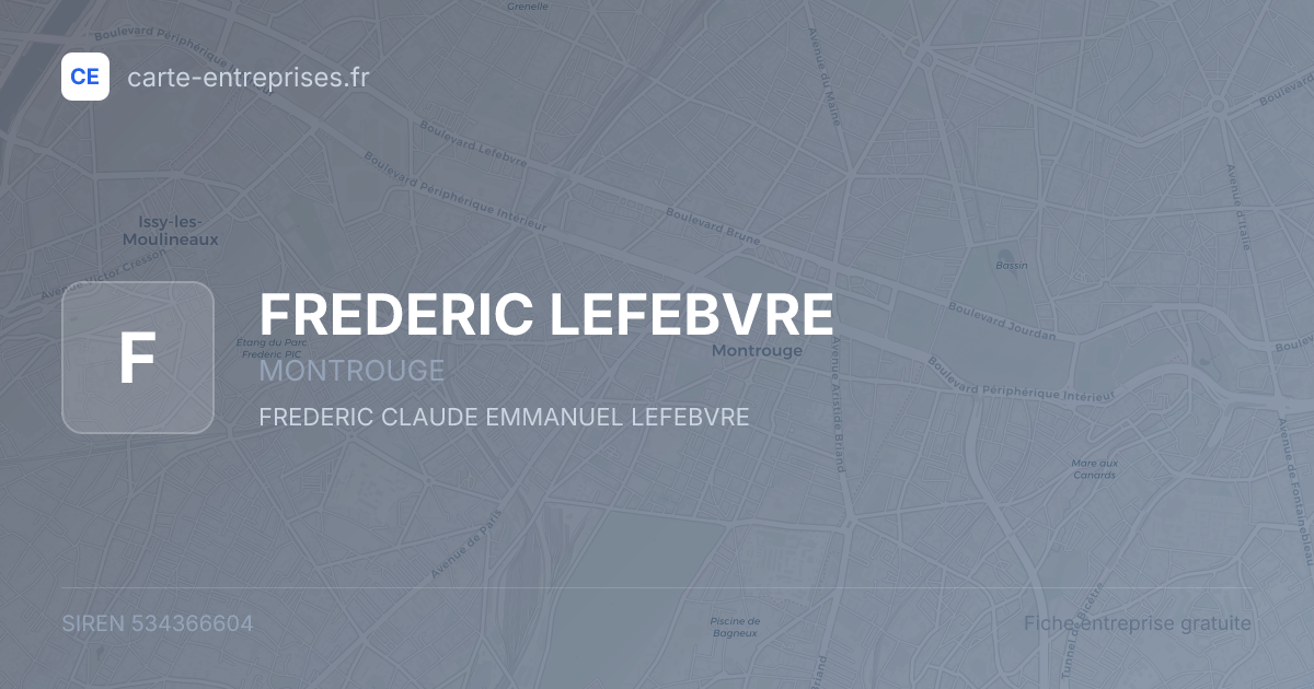 FREDERIC LEFEBVRE — 534366604 — fiche entreprise