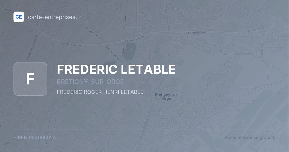 FREDERIC LETABLE — 984906024 — fiche entreprise