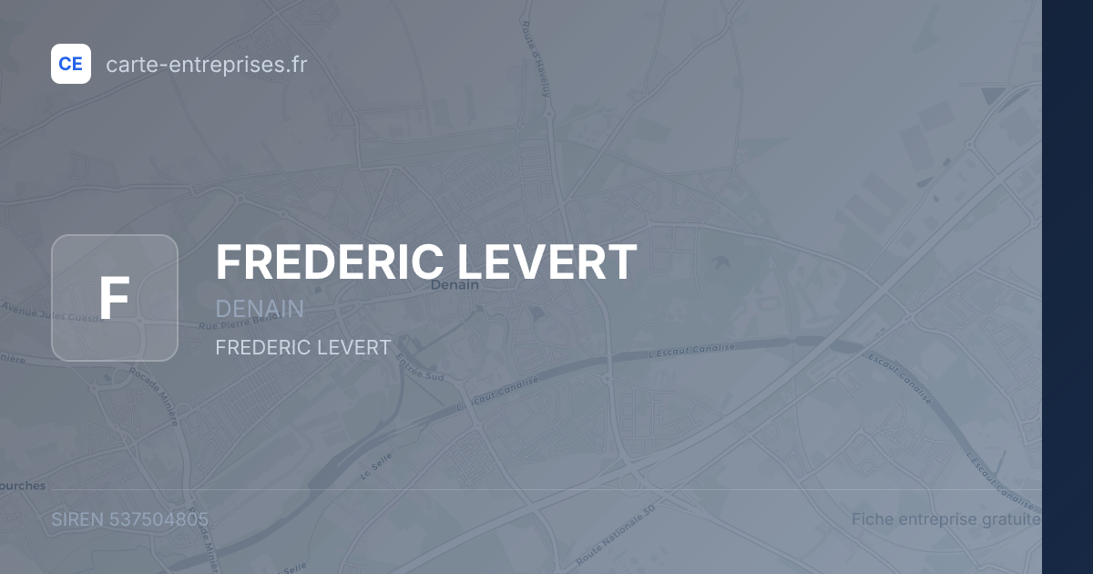 FREDERIC LEVERT — 537504805 — fiche entreprise